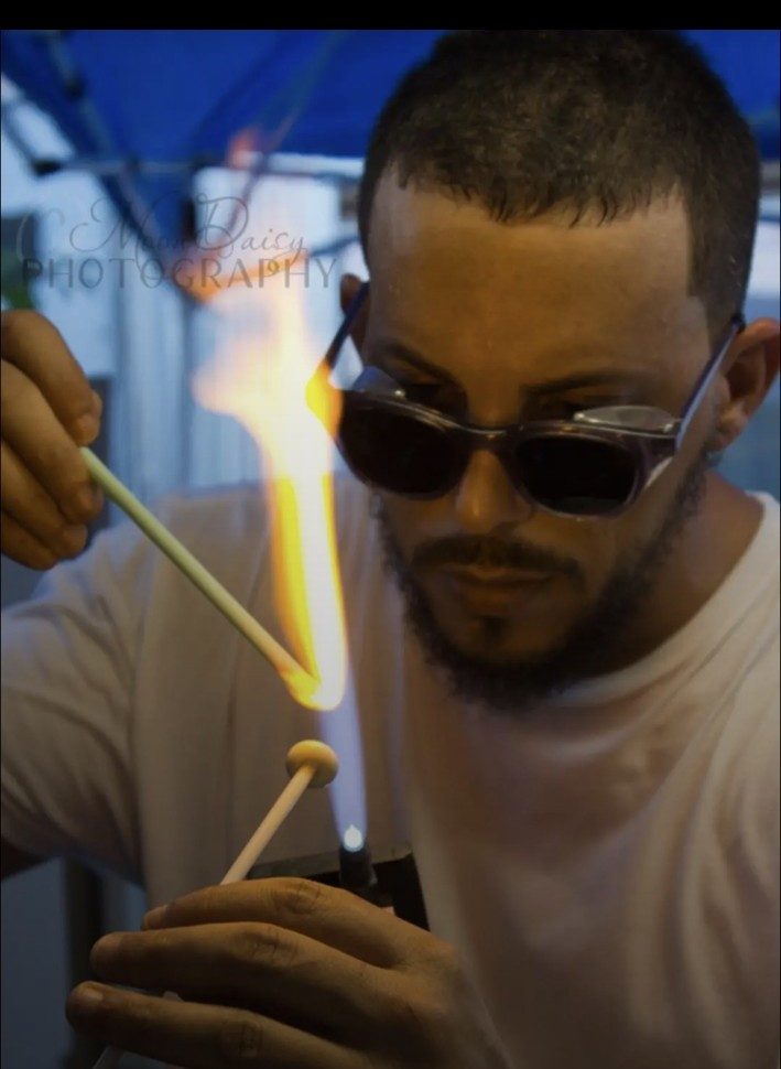 Portrait of Jose Valdes making borosilicate glass
