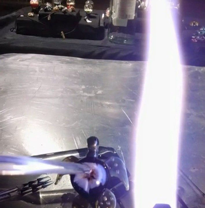 Borosilicate glass turtle being worked in the flame by Jose Valdes