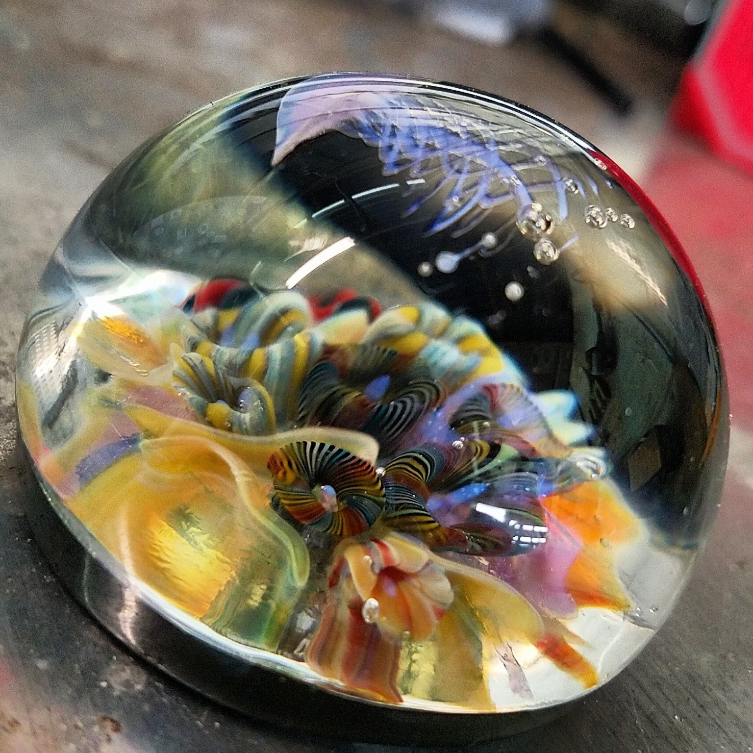 Glass art being made by Jose Valdes