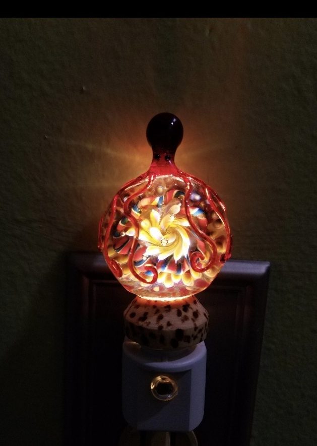 Handmade glass night light by Jose Valdes