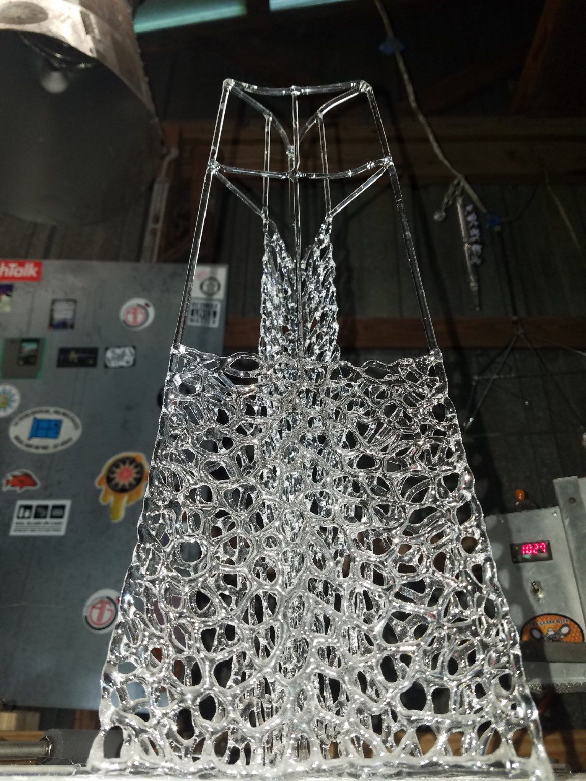 Making the borosilicate glass Lombardi Trophy, process step 3