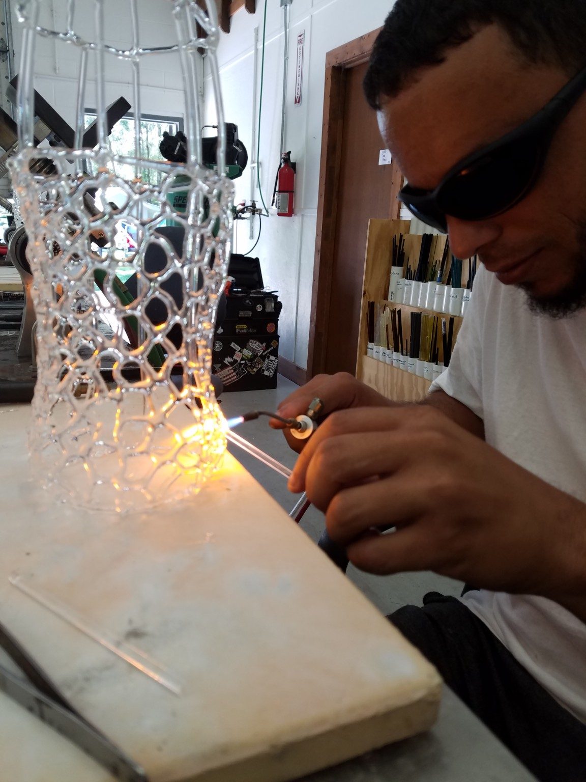 Borosilicate glass work at the torch by Jose Valdes